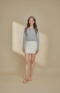 Veanne Tweed Skirt (White)