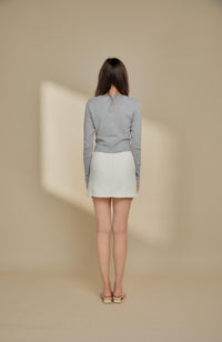 Veanne Tweed Skirt (White)