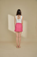 Veanne Tweed Skirt (Hot Pink)